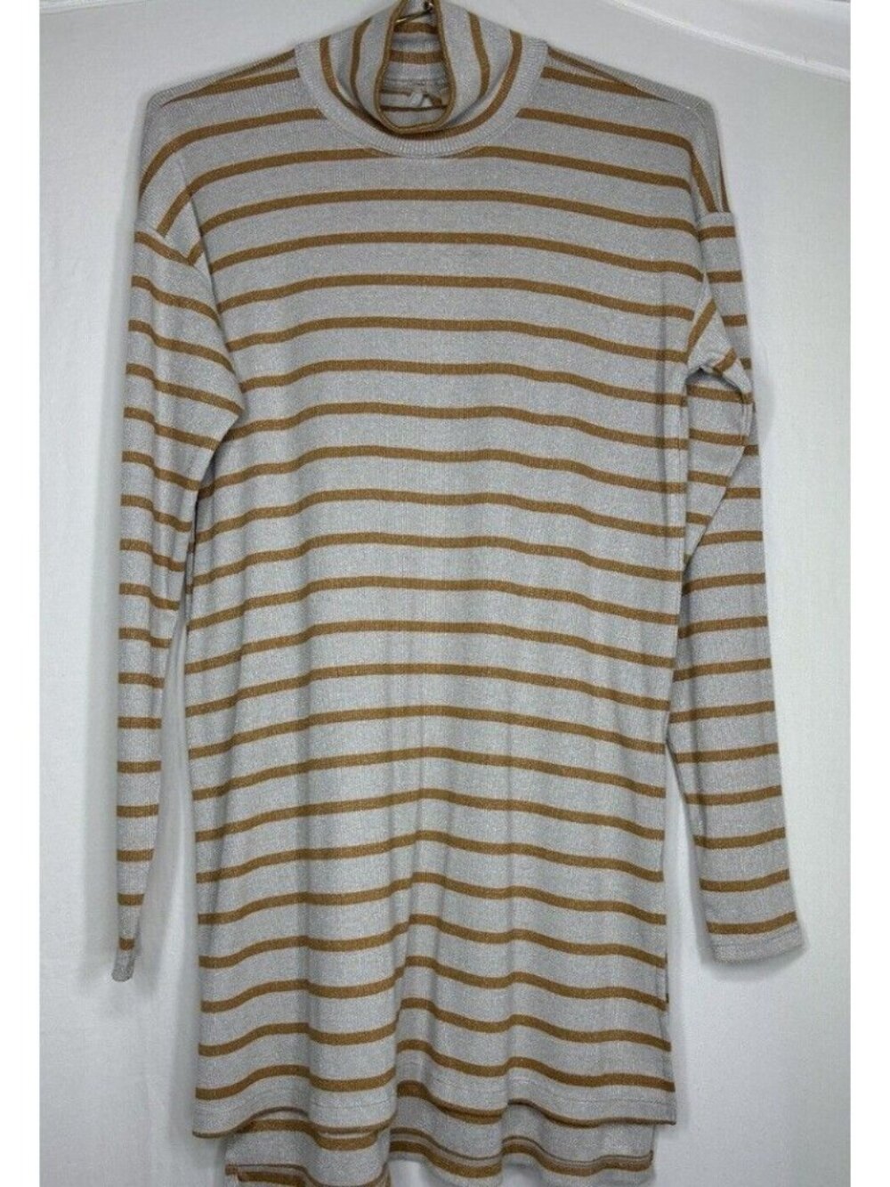 Vanessa Virginia ANTHRO Shining Striped Turtleneck Tunic sz XS